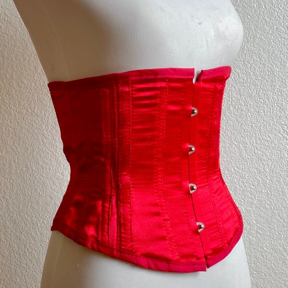 Other - RED BURLESQUE CORSET Steel Bone Underbust Cincher